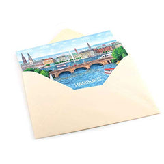 HAMBURG pop-up card / 3D card - a lovingly made city map that can be used as decoration. A special Hamburg greeting card - or a lovely souvenir