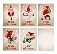 Edition Colibri 25 Christmas gift tags 52 x 74 mm / 5 funny Santa Claus motifs each 5 pieces/gift tag made