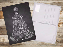 Edition Colibri 50 Christmas cards (Set 3): "CHALK NOSTALGIA III / Set of 50 nostalgic Christmas cards (5 designs x 10 pieces = 50 pieces) in black and white in retro/vintage style (10747-51)