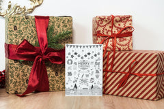 Edition Colibri 50 Christmas cards (Set 3): "CHALK NOSTALGIA III / Set of 50 nostalgic Christmas cards (5 designs x 10 pieces = 50 pieces) in black and white in retro/vintage style (10747-51)