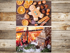 Nostalgic Christmas card set-2 (20 pcs.) "NOSTALGIE II" - 5 rustic Christmas postcards (4 pcs. each) in retro/vintage/shabby style by EDITION COLIBRI ©