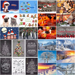 Edition Colibri Christmas postcards 24 pieces different motifs - Colorful mix of nostalgia, funny Christmas postcards, winter landscape postcards